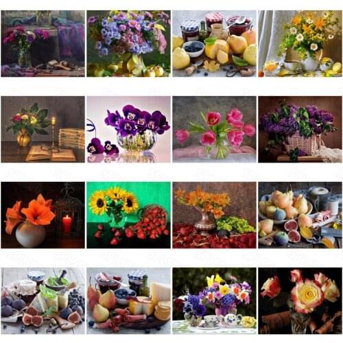 Diy Diamond Painting Flowers and Fruits Living Room Study Light Luxury Still Life Decoration Painting Corridor Bedroom Mural