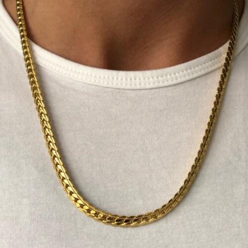 2021 High Quality Embossing Flat Snake Chain Necklace Gold Silver Color Stainless Steel Chain ForMen Women Jewelry Dropshipping