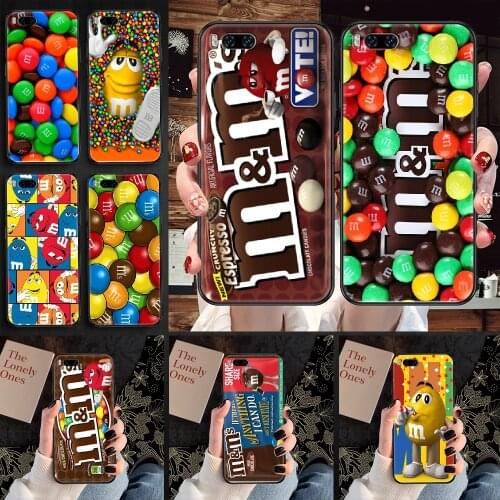 M&Ms MM Chocolate Brand Phone case For Xiaomi Mi Max Note 3 A2 A3 8 9 9T 10 Lite Pro Ultra black pretty cover soft coque art