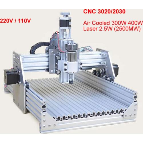 DIY Wood CNC Router Engraver Engraving Tool 3020 300W 400W Spindle 220V 110V CNC Laser Cutting Marking Machine Power 2.5W 2500MW