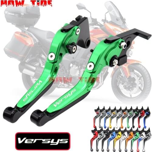 For Kawasaki VERSYS 1000 2015 2016 2017 2018Laser Logo(Versys) Green New CNC Adjustable Motorcycle Brake Clutch Levers