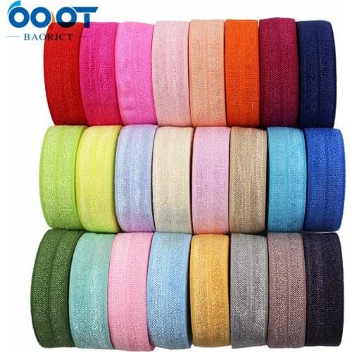 E-20421-554,10yards 5/8'' solid Ribbon Elastic Foldover Elastics Stretch Hair Ties Headbands for Baby Girls Hair Bow