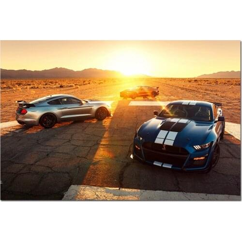 Ford Mustang Shelby GT500 Sports Car Photo Wall Art Posters Canvas Print Modern Painting for Home Decor