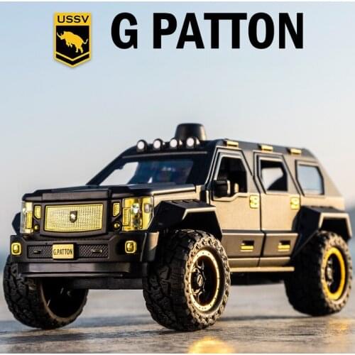 1:24 Hot New Chariot George Barton Car Model Armored Vehicle With Sound Light Alloy Toy Car Diecast Toy Vehicle Hummer Off Road