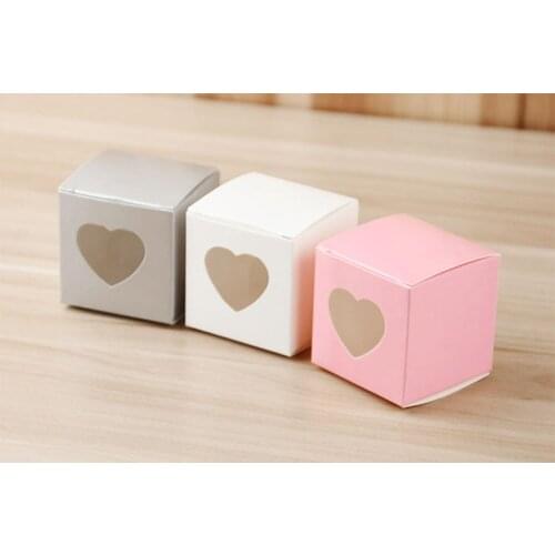 Chocolate Candy Boxes Transparent Heart Shape PVC Window Cupcake Wedding Party