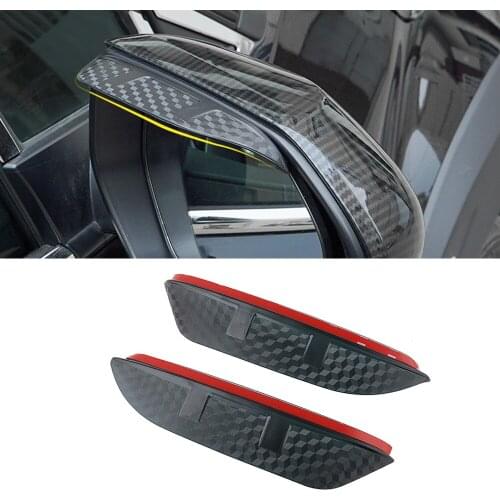 For Toyota Vios 2003-2021 Auto Car Side Rear View Mirror Rain Visor Carbon Fiber Texture Eyebrow Sunshade Guard Cover Shield