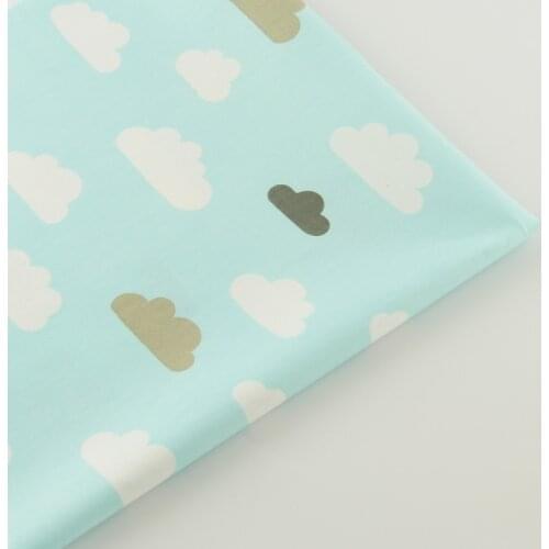 Lovely Color Clous Designs Light Blue Cotton Fabric Twill Scrapbooking Home Textile Quilting Patchwork Baby Bedding Telas CM