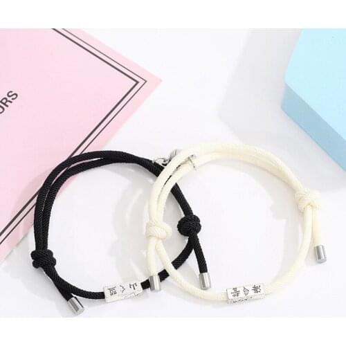 Diffone 2020 Magnetic Couple Bracelet For Lovers Classic Long Distance Touch Braslet Set Paired Brazalete Friendship Jewelry