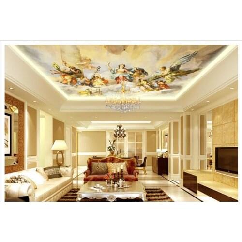 Custom photo wallpaper 3d murals wallpaper Angel to figure the sky living room zenith ceiling mural design wall paper decoration