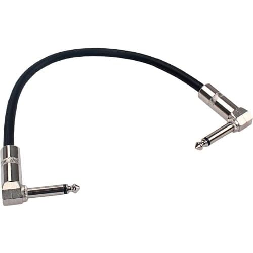 Durable 30cm Guitar Effector Effect Pedal Cable Cord 6.35mm Right Angle Jack Wire