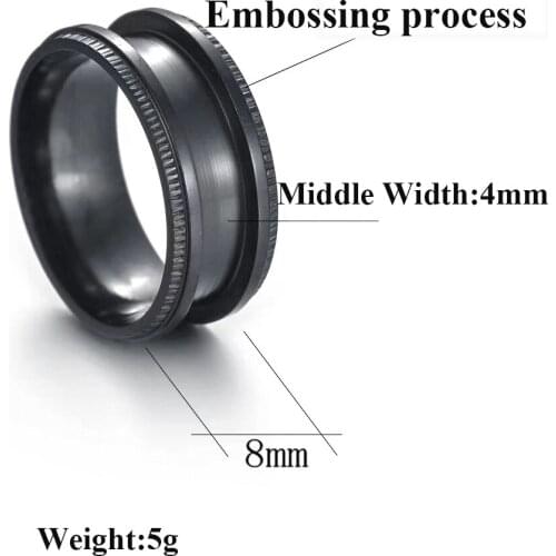 10Pc/Lot 8mm Handmade Metal Blank Rings DIY Jewelry Making Supplies Craft Stainless Steel Empty Groove Handmake Ring Accessories