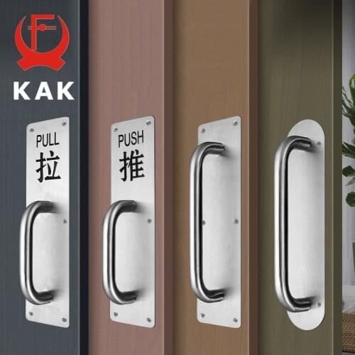 KAK Stainless Steel Door Handle Brushed Silver Sliding Door Handle Furniture Pulls Kitchen Cabinet Handle Knobs Door Hardware