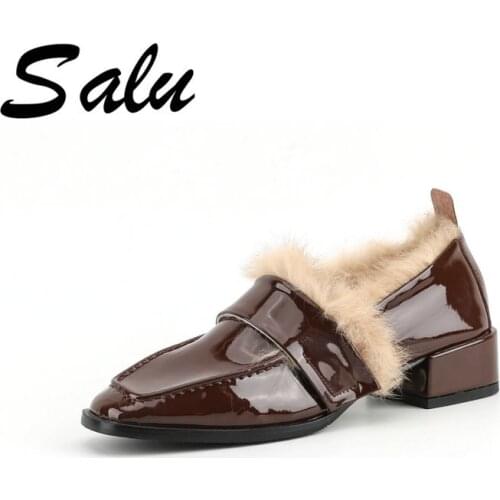 Salu Winter Woman Boots Shoes Plush Ladys Trend Cotton-padded Shoes Auto Lady Warm Shoes Women