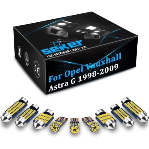 Seker Canbus For Opel Vauxhall Astra G Coupe Estate Hatch 1998-2009 Interior Light Vehicle LED Car Inside Map Dome Lamp Bulb Kit