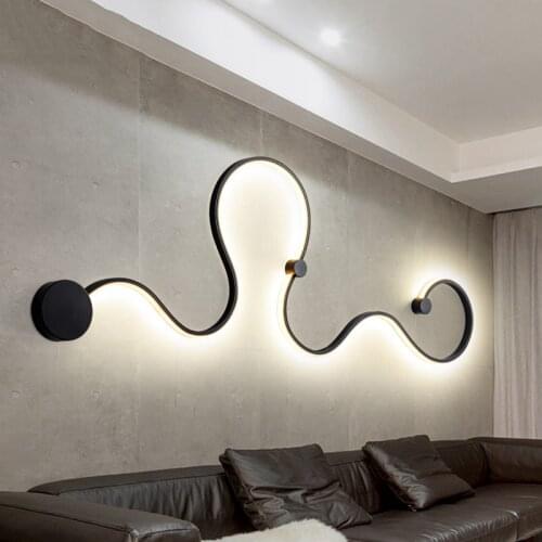 Modern LED Wall Lights Nordic Minimalist Lighting Fixture Long Line Sconces Living Bedroom Bedside Decoration Home Indoor Lamps