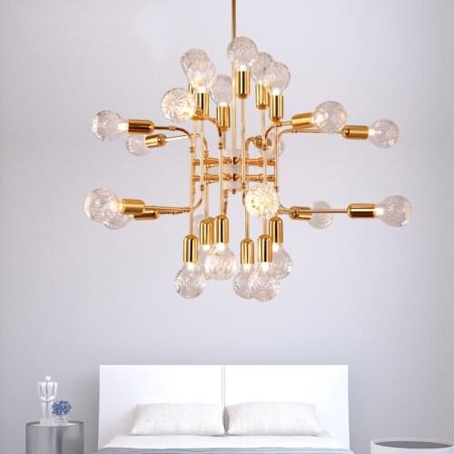 Modern LED Magic Bean LED Pendant Light Gold Metal Suspension Lamp For Foyer Stair Hotel Hall Hanging Home Pendant Lighting G254