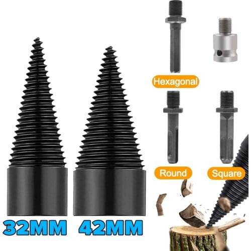 Wood Log Splitter Firewood Drill Bit Firewood Drill Auxiliary Tool for Split Large Pieces of Wood Can Use for Electric Drill