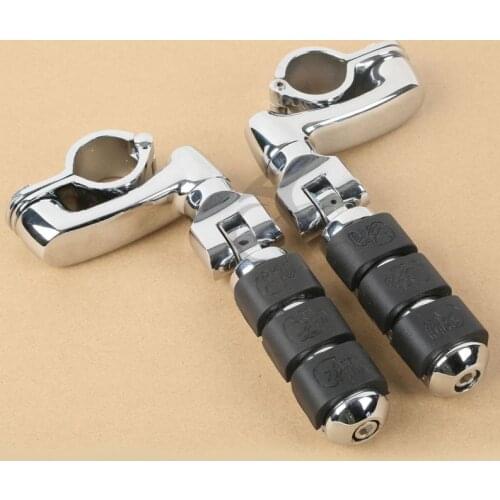 TCMT Motorcycle 1 1/4" Bar 32mm Long Angled Adjustable Highway Peg Mount For Honda Harley Suzuki Kawasaki