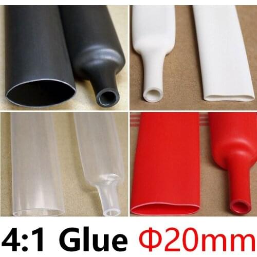 Diameter 20mm Heat Shrink Tube 4:1 Ratio Dual Wall Thick Glue Waterproof Wire Wrap Insulated Adhesive Lined Cable Slveeve