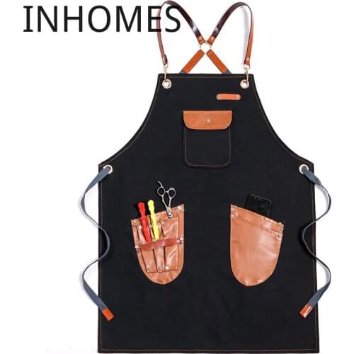 Custom Logo Apron Men Women Restaurant Flower Work Barista Milk Coffee Barber Shop Chef Studios Uniform Delantal Cocina