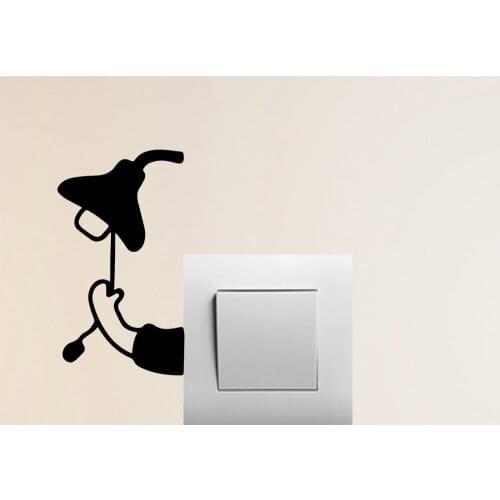 Cartoon Turn off the lights Vinyl Self Adhesive Wallpaper For Living Room Bedroom Background Wall Art Decal Drop Shipping