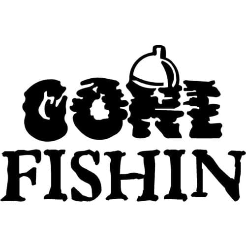 15.5X10CM GONE FISHIN BOBBER FISHING FISH Funny Vinyl Decal Motorcycle Car Sticker Car-styling S8-0856