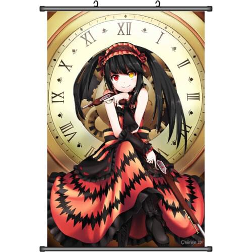 Japanese Anime DATE A LIVE Tokisaki Kurumi Nightmare Elohim Home Decor Wall Scroll Poster Decorative Pictures