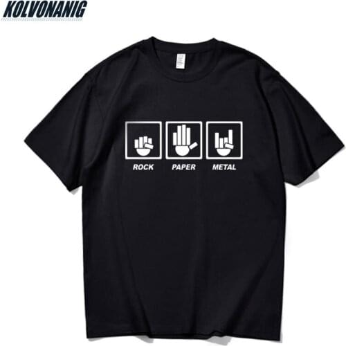 Summer 2021 Rock Paper Metal Funny T Shirt For Mens Clothing Women Heavy Metal Band Hip Hop Tees Harajuku Cool T-shirt Tops