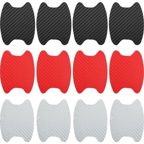 Car Door Handle Carbon Fiber Sticker Protection Film for renault kadjar Duster koleos mitsubishi asx RVR outlander pajero