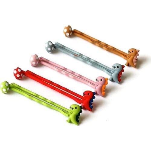 LOEEL 2Pcs/Lot Cartoon Dinosaur Hair Clips Candy Color U-shaped Hairpins Barrette 5cm Metal Plated Bobby Pins for Women Girls