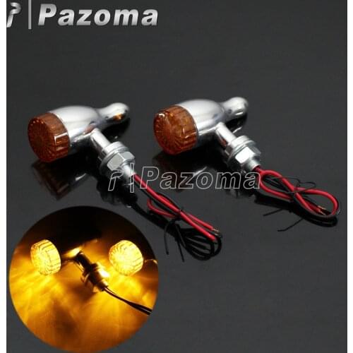 Emark Motorbike Amber LED Flashers Turn Signal Indicator Light for Harley Bobber Chopper Cafe Racer