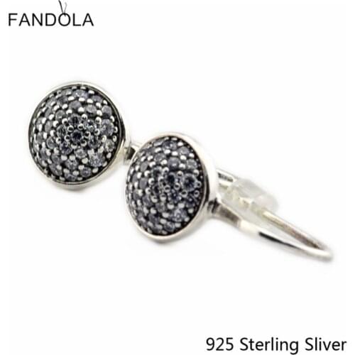 CKK 925 Sterling Silver Dazzling Droplets Stud Earrings For Women Original Jewelry Making Wedding Gift