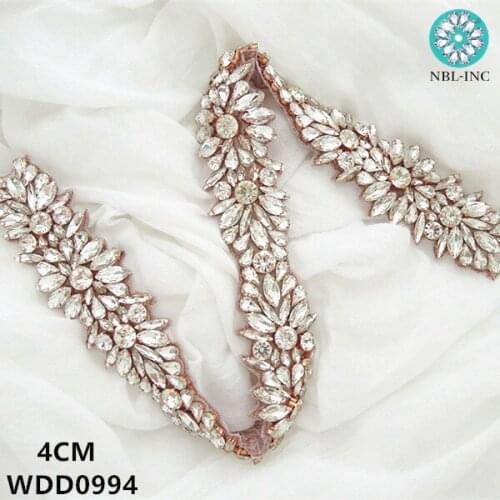 10 YARDS) Wedding dress silver crystal rhinestone applique trim gold bridal beaded trim iron on for wedding dress WDD0994