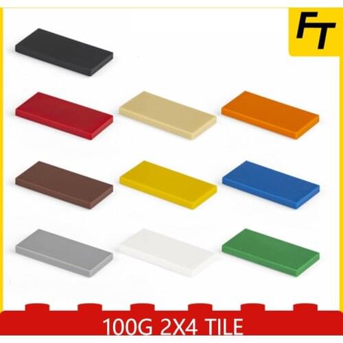 100g Small Particle 87079 2x4 Tile Brick DIY Building Blocks Compatible with Creative Gift Building MOC Blocks Castle Toys