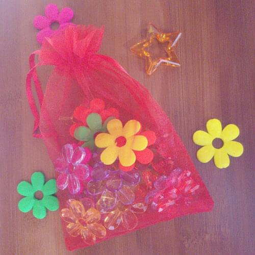 100pcs 11*16cm Pure Red Organza Gift Bag Jewelry Packaging Display Bags Drawstring Pouch For Bracelet/Necklace Mini Yarn Bag DIY