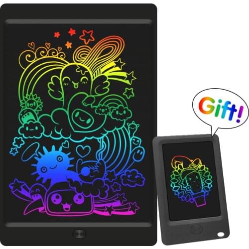 2 Pack LCD Writing Tablet, 12 Inch Colorful Drawing Pad,Electronic Doodle Board Gifts for Kids Office Memo Home Whiteboard Black