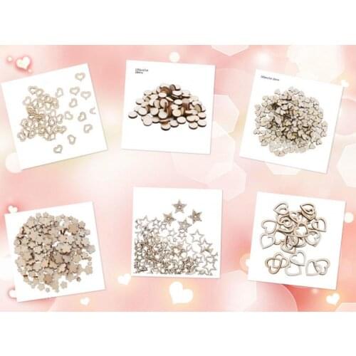 25-100pcs Blank Heart Wood Slices Wood Love Heart Round Shape Wedding Table Scatter DIY Craft Rustic Wedding Decoration Buttons