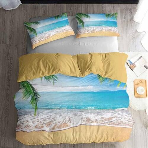 3D Bedding Set Sea wave Print Duvet cover set Twin queen king lifelike bedclothes with pillowcase bed set home Textiles #2-13
