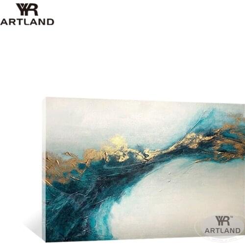 Nordic style abstract gold foil picure for wall deocr pure Handmade oil painting on canvas art poster for living room bedroom