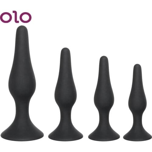 OLO Anal Sex Toys for Men Women Butt Plug for Beginner Prostate Massager Anal Plug Black Adult Products Silicone