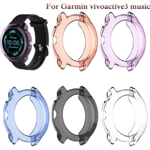 Watch case cover for Garmin vivoactive3 Music new classic fashion TPU Transparent watch Protective Case cover shell screen frame