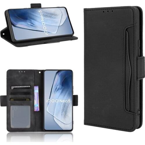For Vivo iQOO Neo5 Case 6.62" Multi-function card slot Leather Book Flip Design Wallet Cover For Vivo iQOO Neo 5 Case