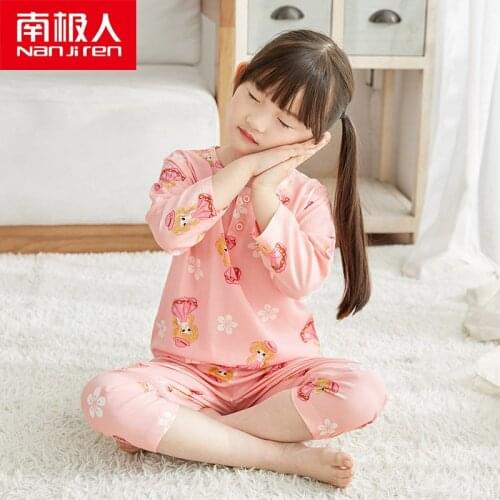 NANJIREN Kids Pajamas Girls Boys Sleepwear Nightwear Baby Infant Clothes 2~16T Pajama Sets Cotton Childrens Pyjamas