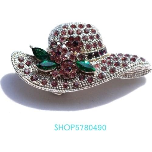 Elegant Jewelry Breast Pin Formal Hat Brooch for Women Rhodium Color Multi Rhinestone Brooch Pearl Pin Dress Garments Lady Gifts