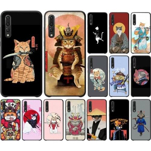 FHNBLJ Japanese Samurai Cat dog Phone Case For Huawei P10 20 30 40 Lite P20Pro P30Pro P40Pro Psmart