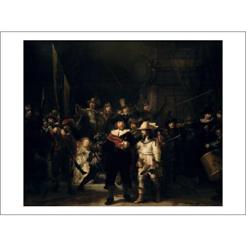 Pictures wall decoration posters canvas painting Print Poster Imagich Top 100 prints The Night Watch 1642 By Rembrandt van Rijn