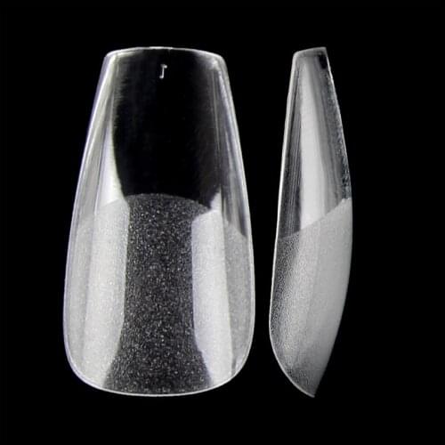 Coffin Flexible Gel Nail Tips Matte inside Transparent Artificial Fingernail Art 1 Step Fake Tips