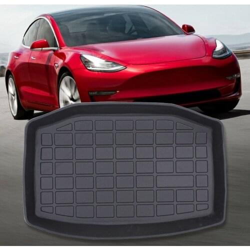 JIUWAN 1pc for Tesla Model 3 Black Silica Gel Trunk Storage Mat Car Interior Accessories TPE Waterproof Trunk Protective Pad