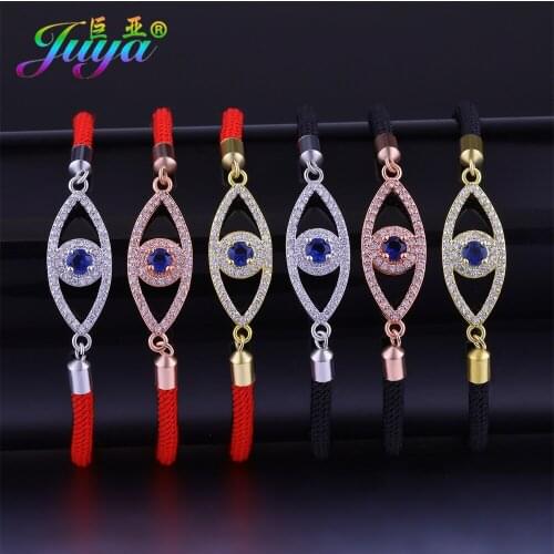 Juya Handmade Gold//Rose Gold Turkish Evil Eye Bracelet Supplies For Women Greek Eye Bracelets Adjustable Chain Wholesale