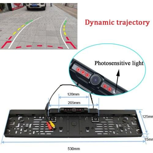 Dynamic Trajectory Rearview Camera CCD HD Car European License Plate Camera Night Vision Car Parking Assistance For European
